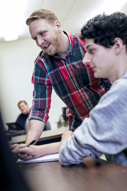 A student receiving instructions on a computer based course at WVU Potomac State College